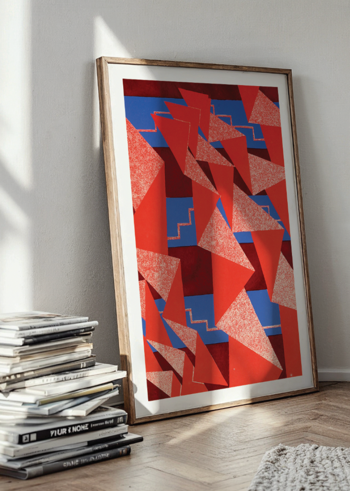TRIÁNGULOS EN ROJO Y AZUL