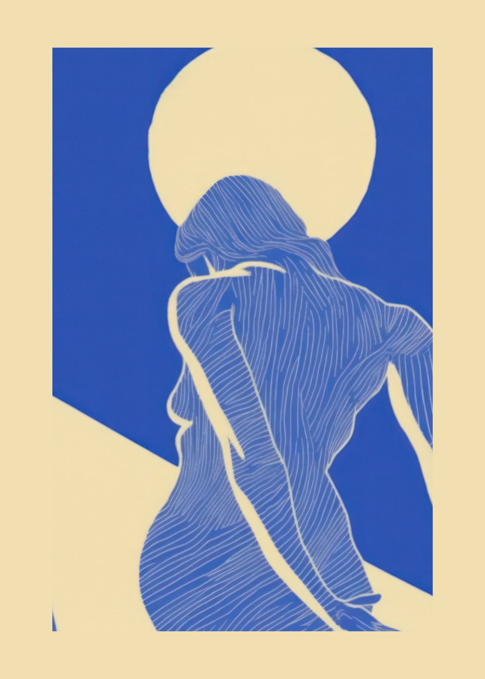 Cuadro-LINEAL BLUE WOMAN-Studio Malek