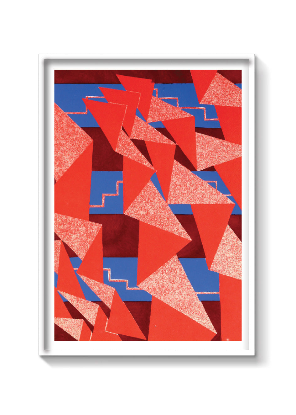 TRIÁNGULOS EN ROJO Y AZUL