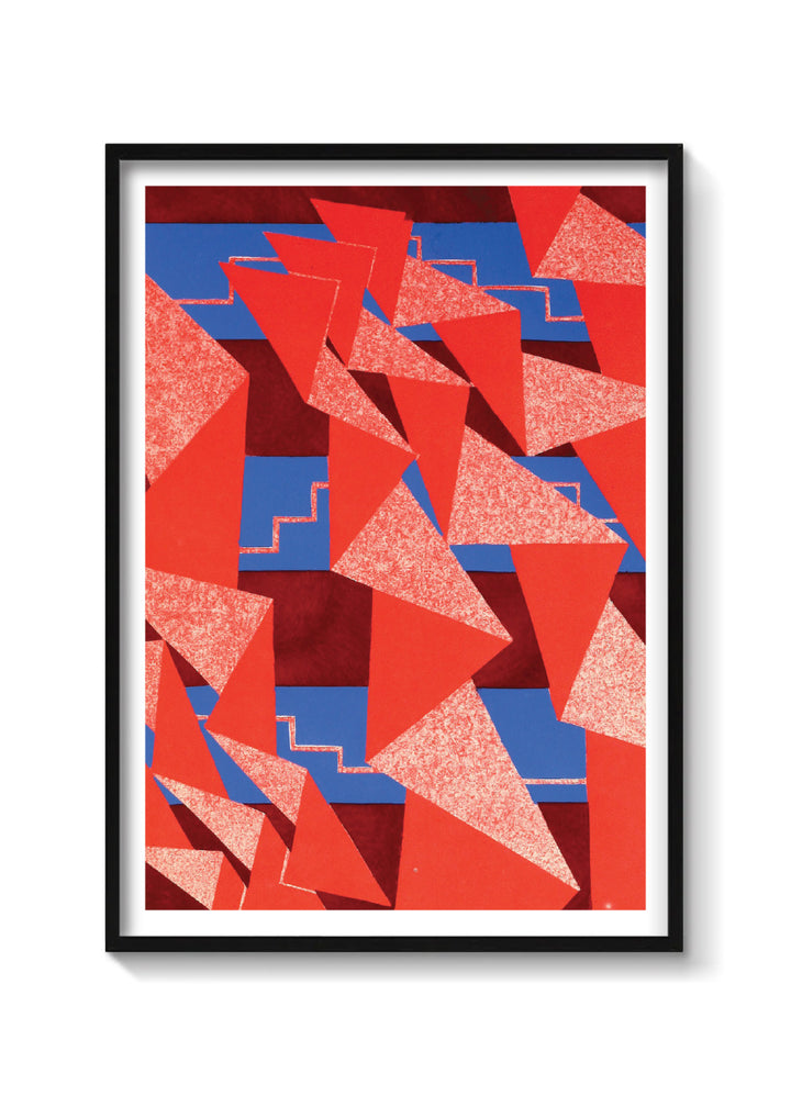 TRIÁNGULOS EN ROJO Y AZUL