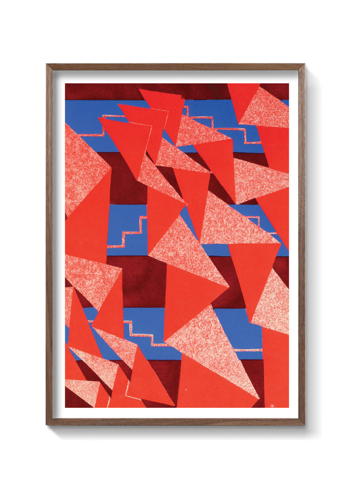 TRIÁNGULOS EN ROJO Y AZUL