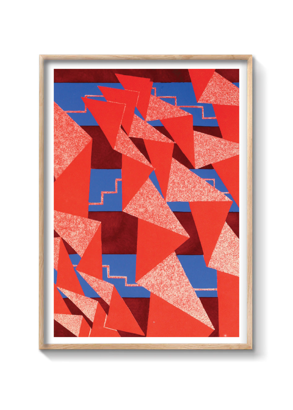 TRIÁNGULOS EN ROJO Y AZUL